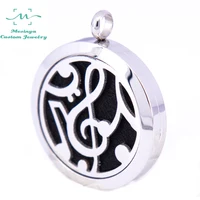 With Shiny Chain!10pcs Music note Aromatherapy/Essential Oils 316L S.Steel Perfume Diffuser Locket pendant Necklace