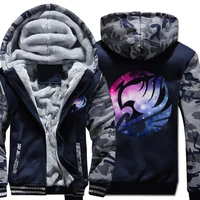 new winter thick hoodies for men 2021 hot anime fairy tail print sweatshirts harajuku unisex hoodie starry sky zipper jacket top