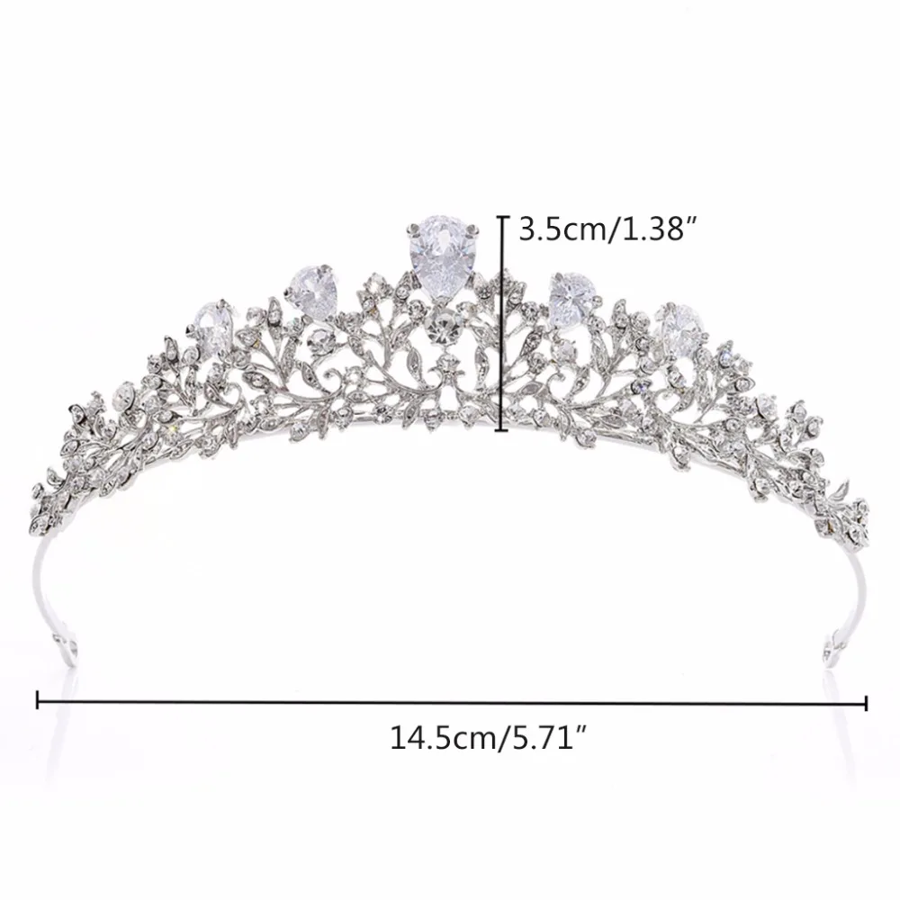 Bride Crown Zircon Luxury Wedding Hair Accessories for Women Tiara Elegant Jewelry Headwear Princess | Украшения и аксессуары