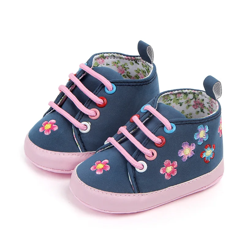 DkDaKanl цветочной вышивкой Babygirl противоскользящая обувь цветок Embroideried для малышей