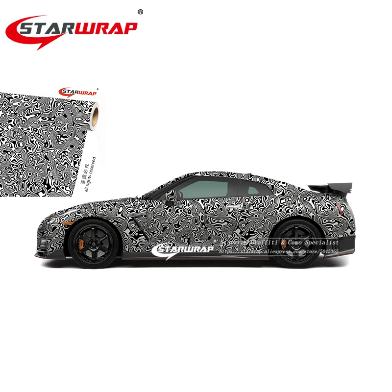Starwrap черно белая цифровая камуфляжная виниловая пленка для автомобиля в стиле