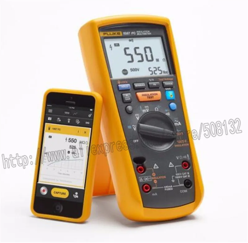 Fluke 1587 FC изоляционный мультиметр испытательное напряжение изоляции 1000 V тест 2G Ом