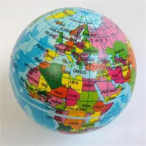 

World Map Foam Earth Globe Stress Relief Bouncy Ball Atlas Geography Toy