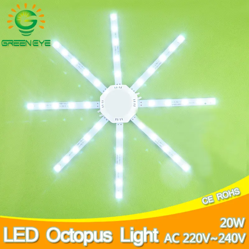 20W LED Ceiling Lamp Modified Light Source Plate Octopus 5730SMD White for Round Kitchen Bedroom Accessory Absorb Replace | Лампы и