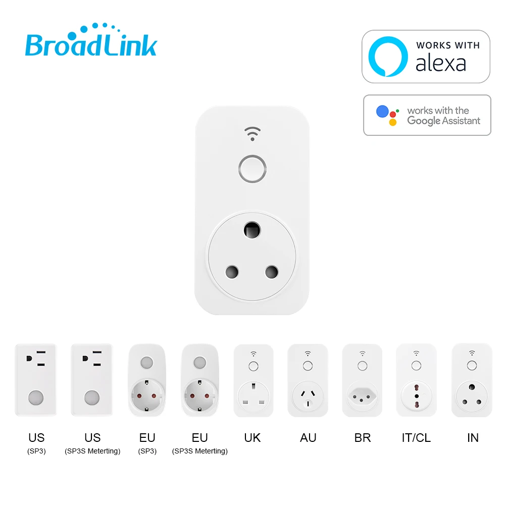 BroadLink SP2 SP3 SP3S, Wi-Fi умная вилка, умный таймер, Wi-Fi умная розетка, Google Home Alexa Голосовое управление