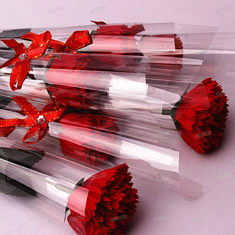 

Artificial Rose Carnation Bouquet Artificial Flowers Bouquet DIY Wedding Party Holiday DIY Decorations For Teachers Mother