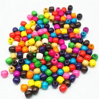 100pcslot 11x12mm big hole wood beads colorful barrel shape wooden beads for jewelry making diy children bead