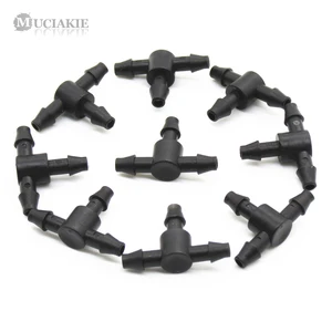 MUCIAKIE, 24 шт., 4 мм, тройник с зазубринами, соединитель для шланга 14 дюйма, адаптер для садовой системы капельного орошения, фитинг для сельскохозяйственного орошения