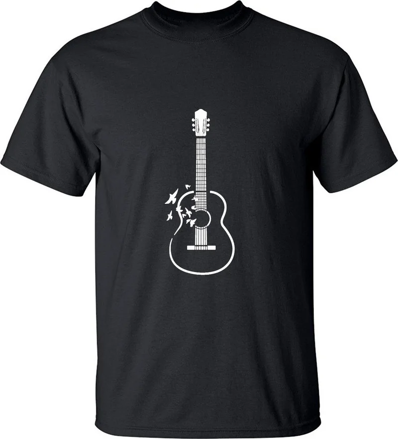 Гитара в вашем сердце футболки с изображением Для мужчин топы Однотонная одежда