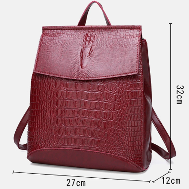

Fashion Lady High Quality Backpack Women Crocodile Pu Leather Female Backpacks Mochila Feminina Rucksack Mochilas Mujer 2020
