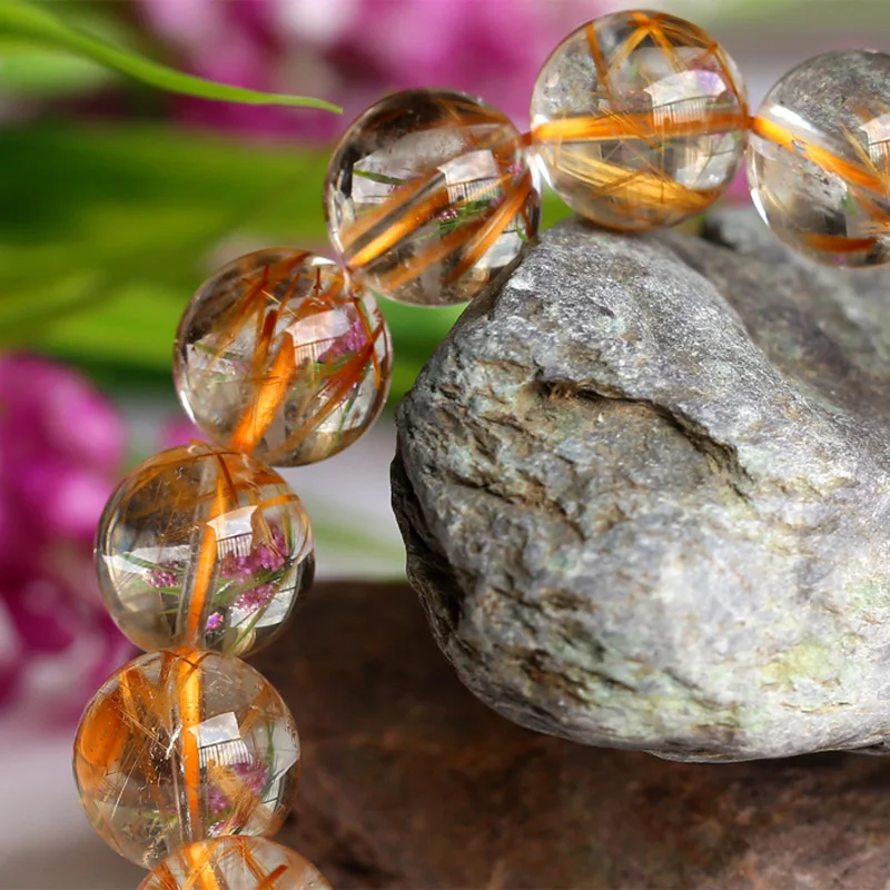 Оптовая продажа со скидкой Бусины Из Натурального золота и меди Рутиловый Кварц