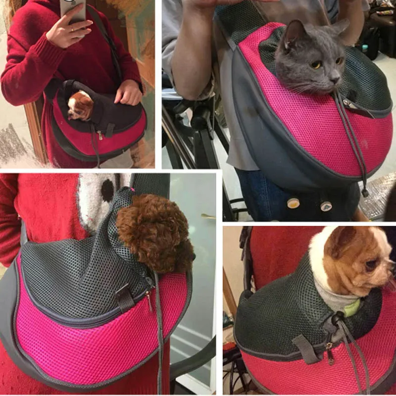 

Pet dog Carrier bags Carrying Cat Dog Puppy Small Animal Sling Front Carrier Mesh Comfort Travel Tote Shoulder Bag Pet Backpack