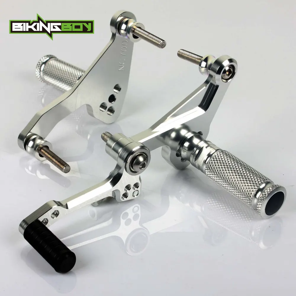 Sliver BIKINGBOY Rearsets подножки опоры для ног сзади комплекты CBR1000RR Fireblade 04 05 06 07 08 09 10 11 12 13 14 15 16 CBR 1000 RR ABS 09 - Цвет: Sliver