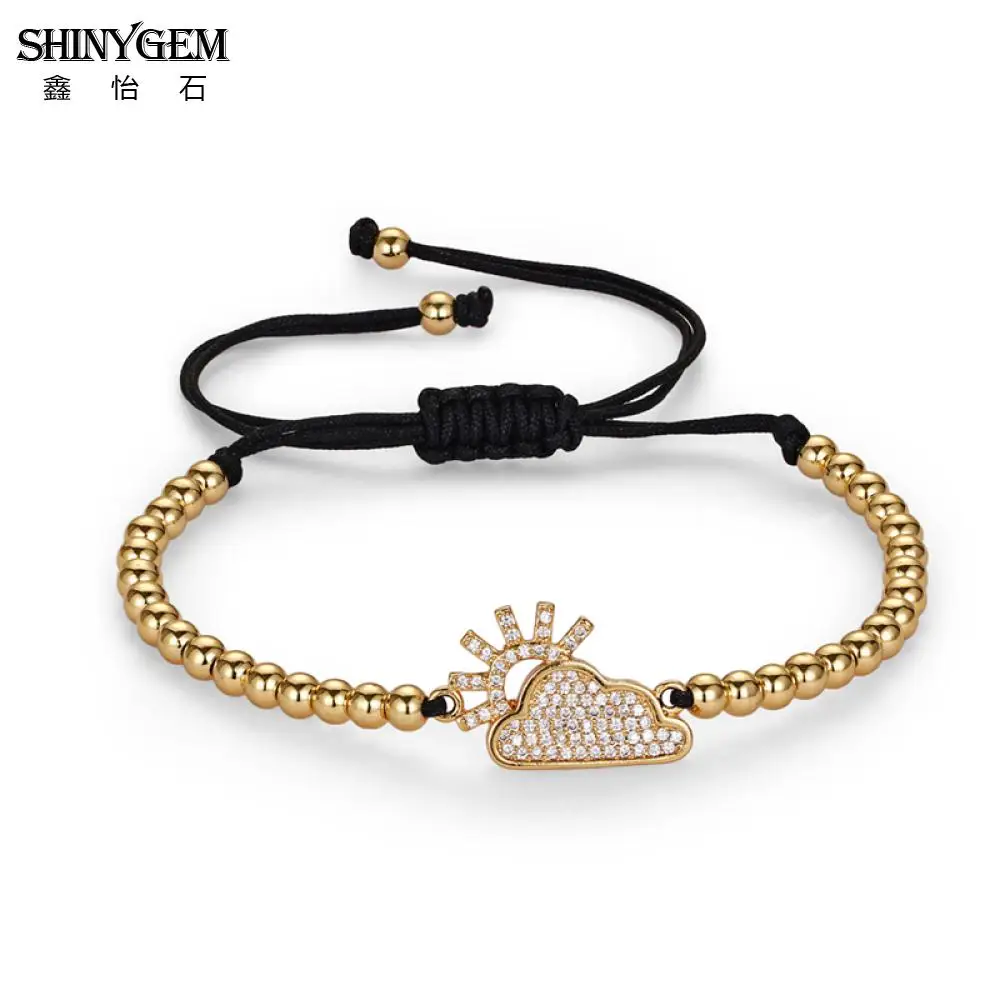 ShinyGem модные солнце и облако Шарм Браслеты со стразами 4 цвета браслет ручной