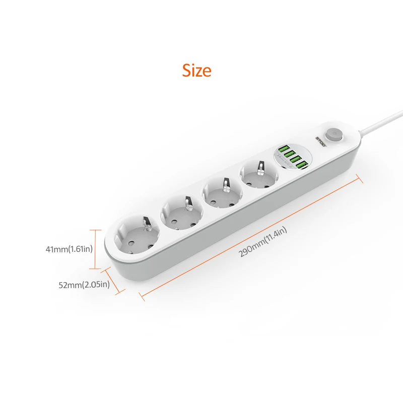 STOD USB зарядное устройство 4 порта 17 Вт блок питания 2500 розетка 6 футов шнур