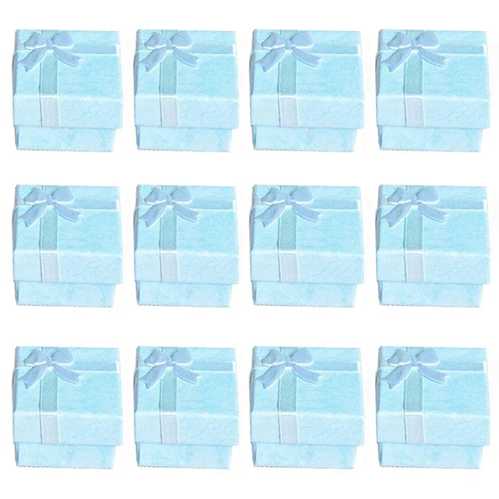 

12pcs BlueJewelry Ring Earrings Bangle Gift Boxes Cutely Small Gift Box