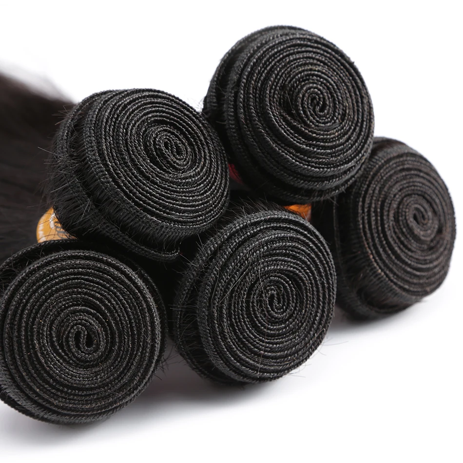 Promqueen бразильские волосы Remy плетение человеческие пучки с закрытием прямые 3