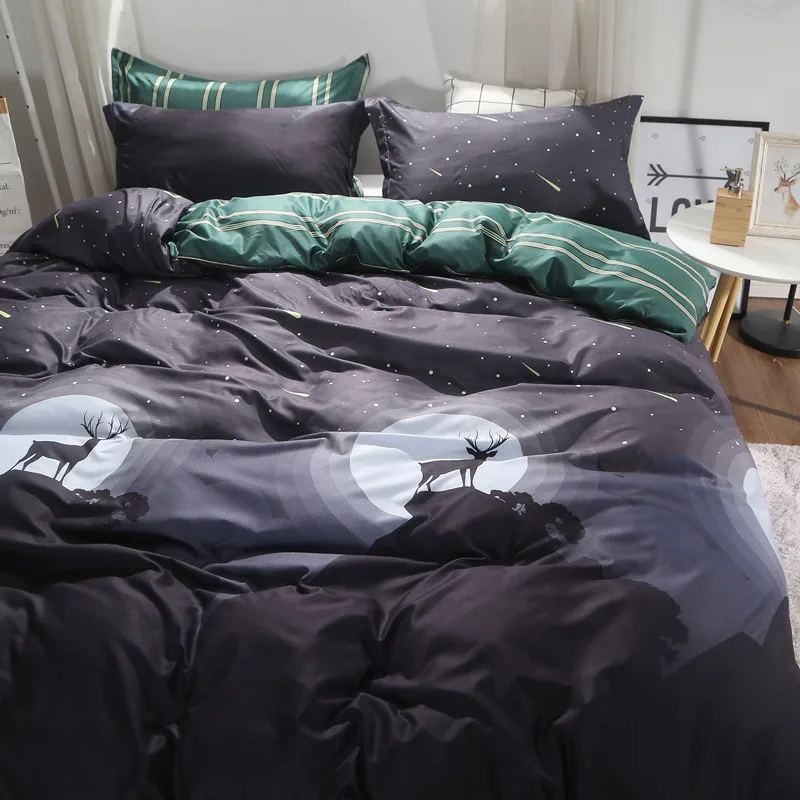 Комплект постельного белья из 3 предметов с милым рисунком животных пододеяльник