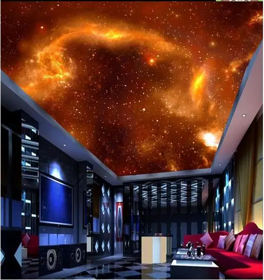 

Пользовательские фото обои 3d потолочные обои фрески фантазия Вселенная пламя Космос потолок Френки Зенит настенные бумаги домашний декор