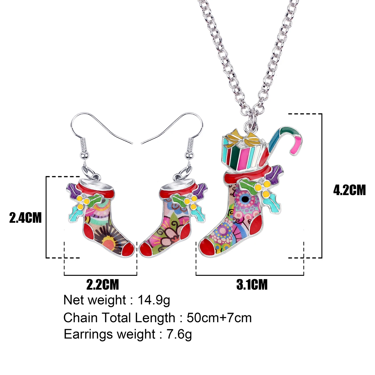 WEVENI Рождественский набор носков из эмалированного сплава Подарочная коробка