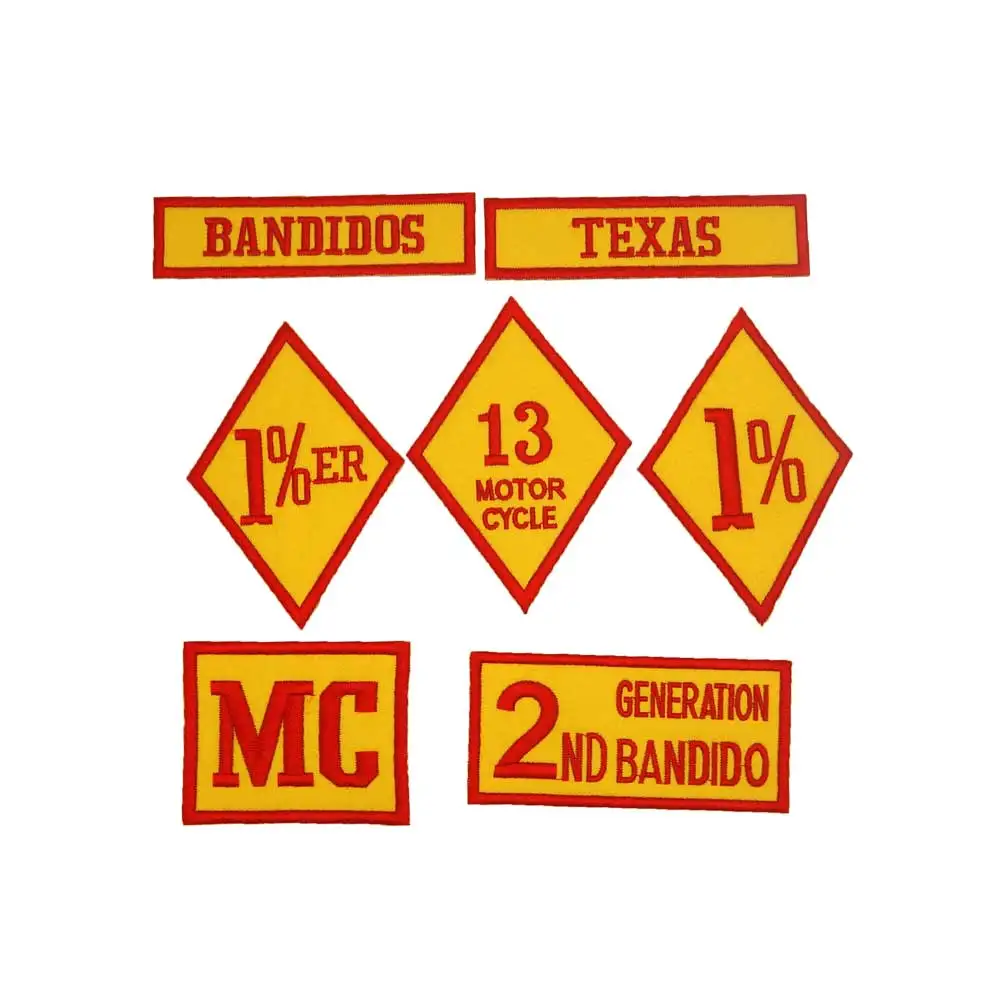 BANDIDOS TEXAS MC нашивка с подкладкой вышитые Панк байкерские нашивки Одежда Наклейки Аксессуары значок 10 шт./партия