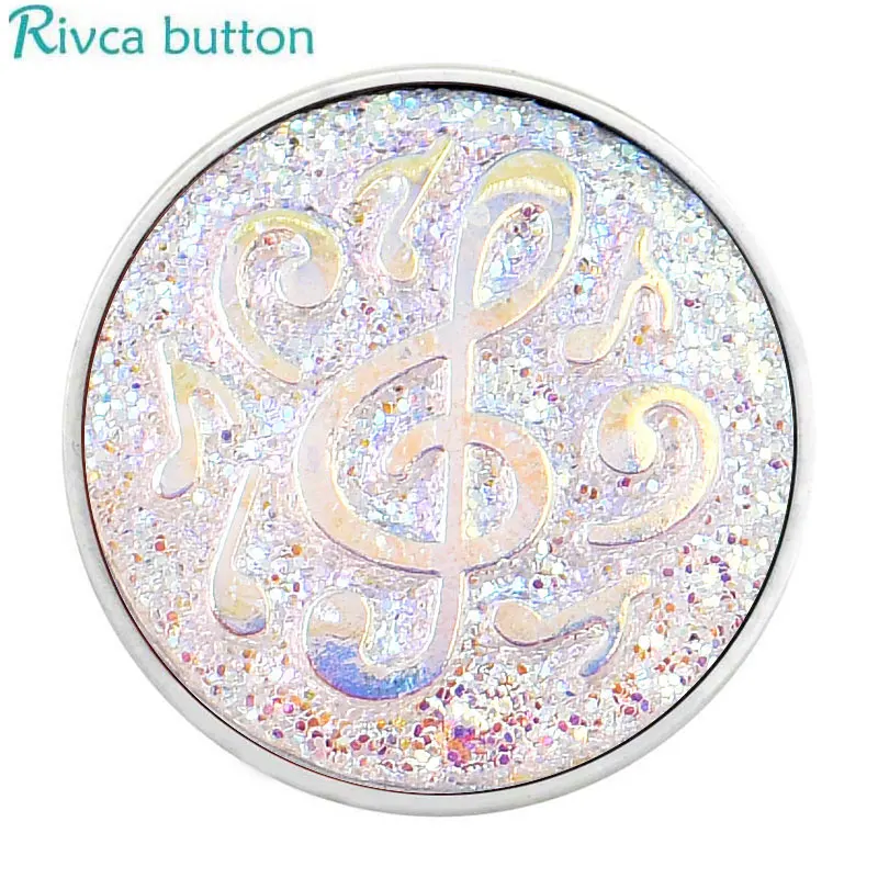 Rivca Snap ювелирные изделия DIY 18 мм музыкальная нотация имбирный шарик Fit Charm Кожаный