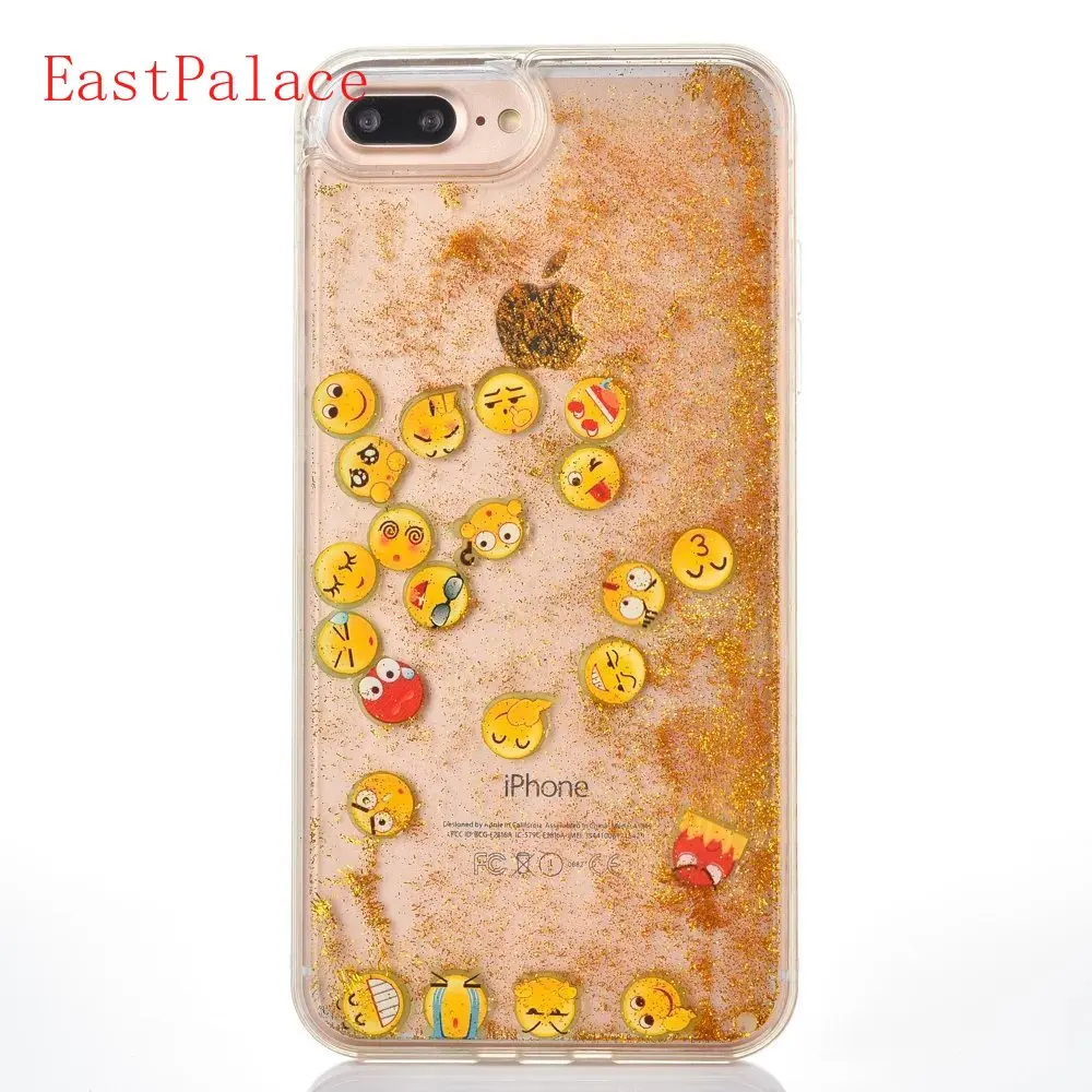 3D Cute Quicksand Liquid QQ App Case for Iphone X Xs 8 7 6 6s Plus 7plus 8plus Phone Cases Bling Glitter Transparent Back Cover |