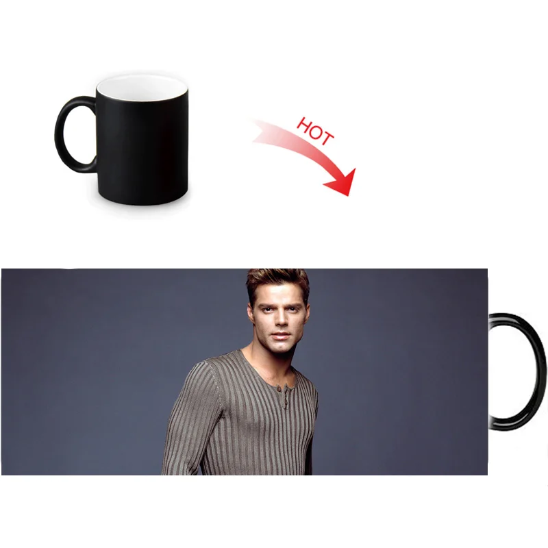 Ricky Martin Print Color Change/Changing Ceramic Mug Heat Sensitive Porcelain Mugs Coffee Tea Milk Cups | Дом и сад
