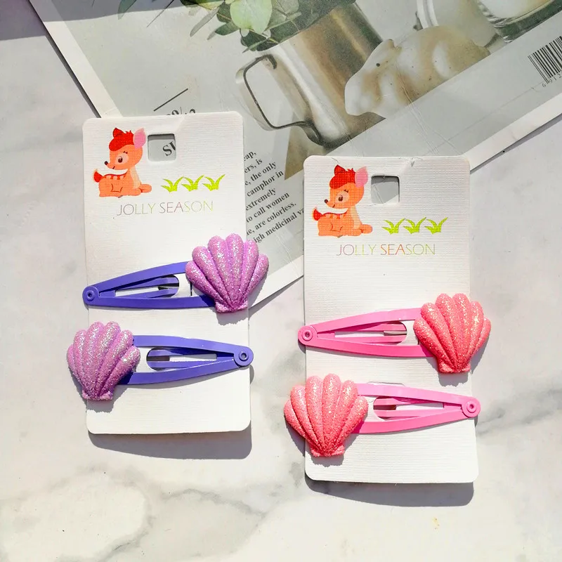 2 шт./компл. Симпатичные детские заколки животные ракушки улыбающееся лицо