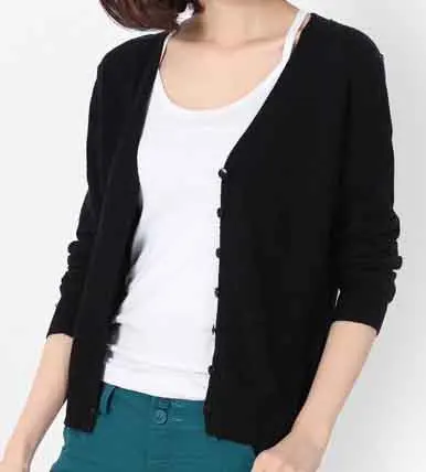 2019 Knitted Button V neck Casual Cardigans Basic Hot Sale Factory Cashmere Blend Sweater Women Fashion KFP608 |