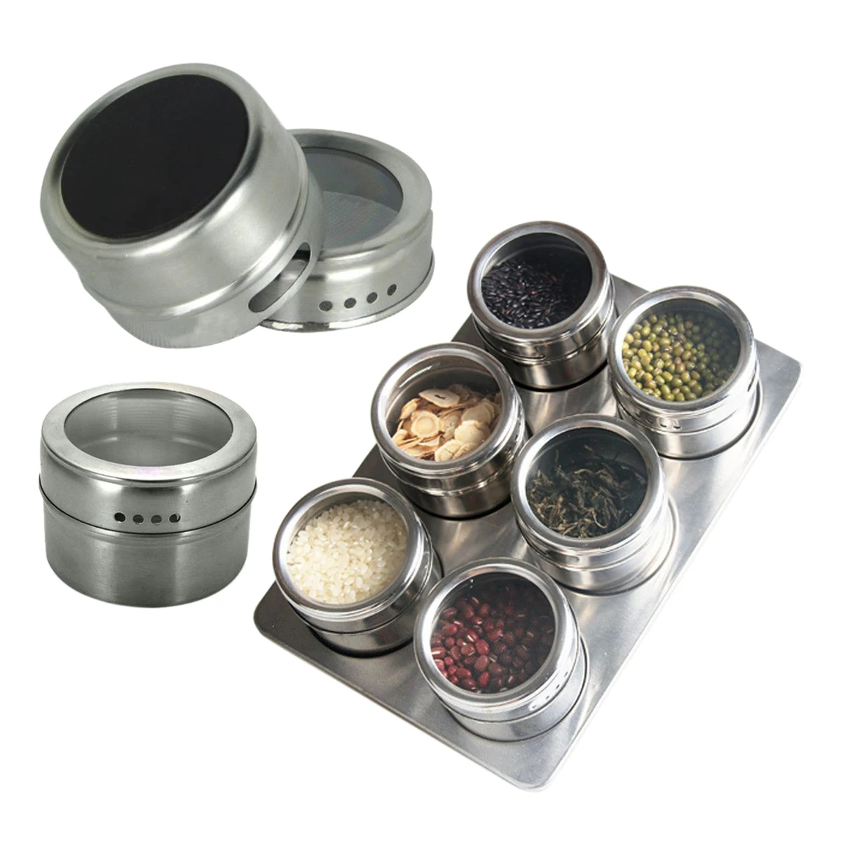 7в1 баночка для специй на магните набор хранения приправ|magnetic spice|seasoning containermagnetic