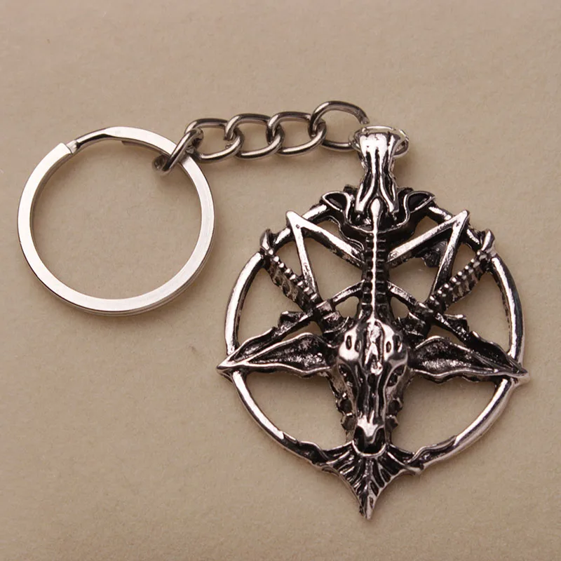 Baphomet брелок пентаграмма голова козла брелоки сатана Sigil of LaVey новые дизайнерские