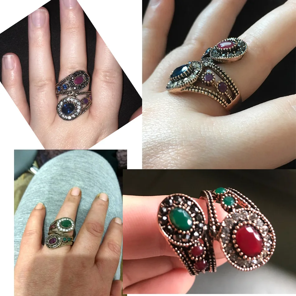 SUNSPICE MS Ретро Винтажные турецкие кольца для женщин античный золотой цвет