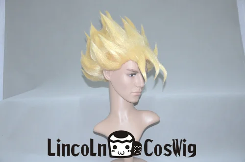 Dragon Ball Z GOKU золотой блондин синий Аниме Косплей Костюм парик+ парик шапка+ трек