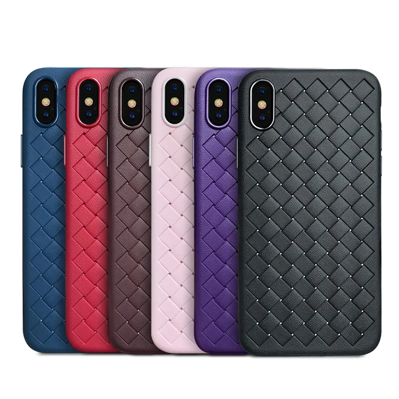 Роскошный модный мягкий чехол iPhoneXS max тканый кожаный для iPhone 6 S/7/8 plus/iPhone XR
