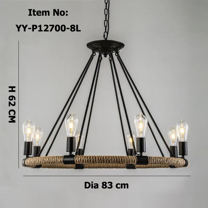 Винтажная большая кольцевая веревка в стиле ретро с металлической опорой