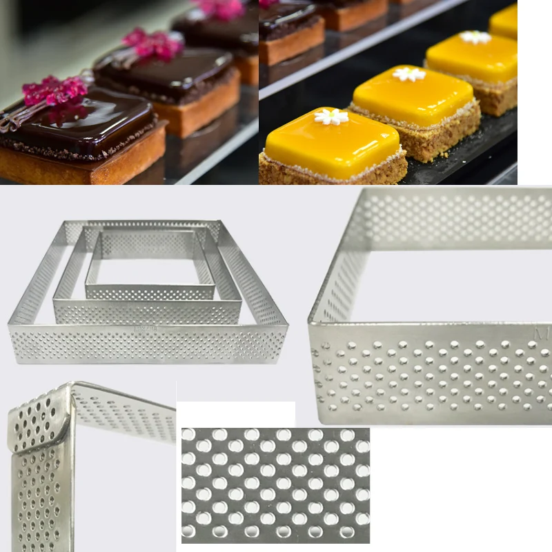 4/6/8 дюйма квадратная форма из нержавеющей стали прямоугольное кольцо для торта