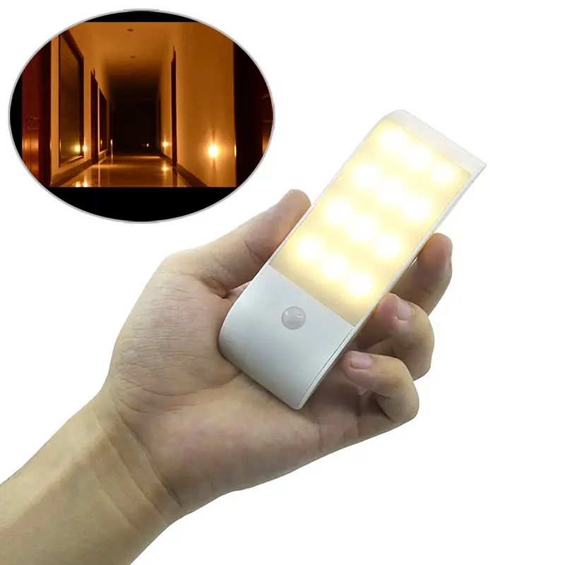 Новый ночсветильник с датчиком движения 12 светодисветодиодный перезаряжаемая