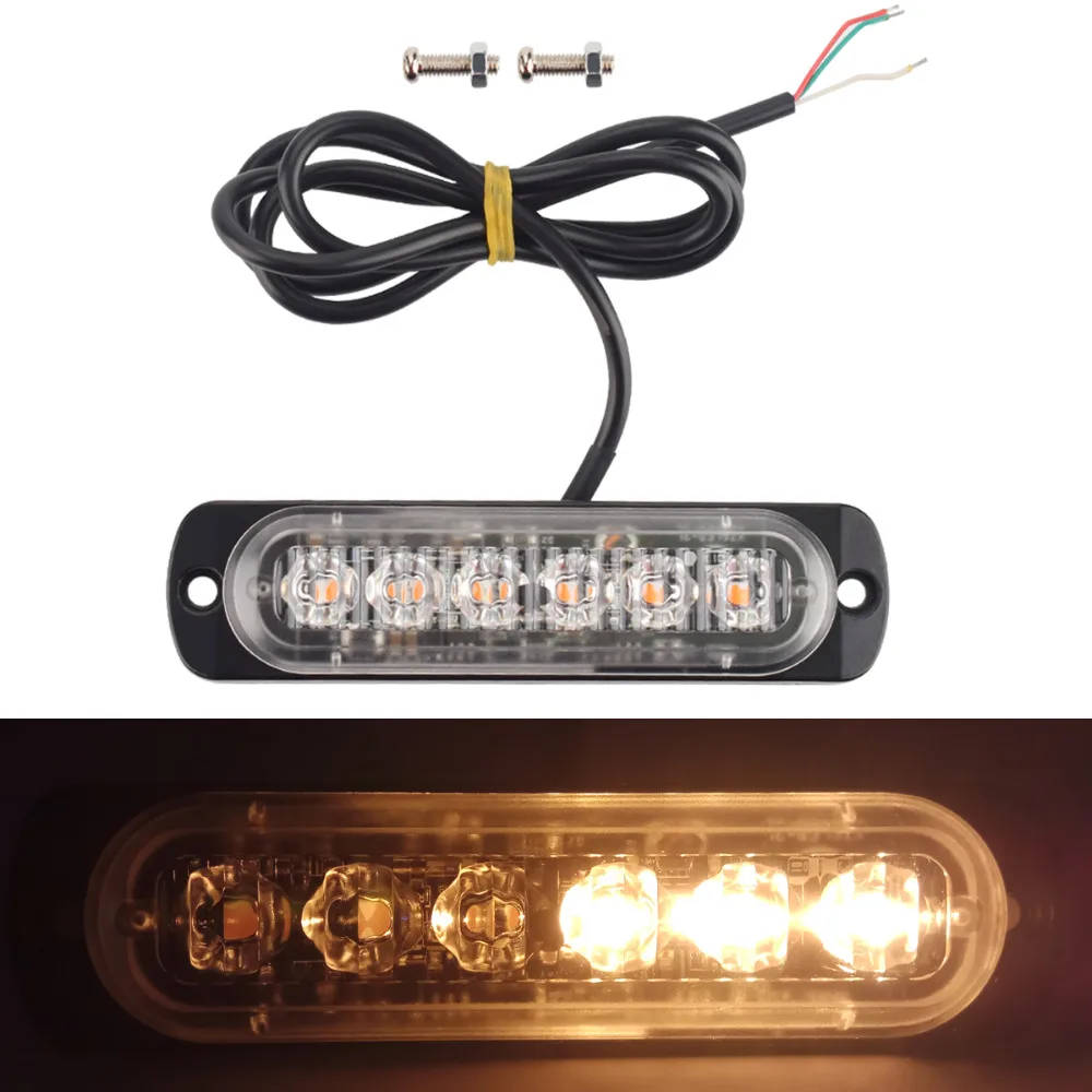 6 Led Стробоскоп мигающий предупреждающий свет решетчатая Подсветка лампа для