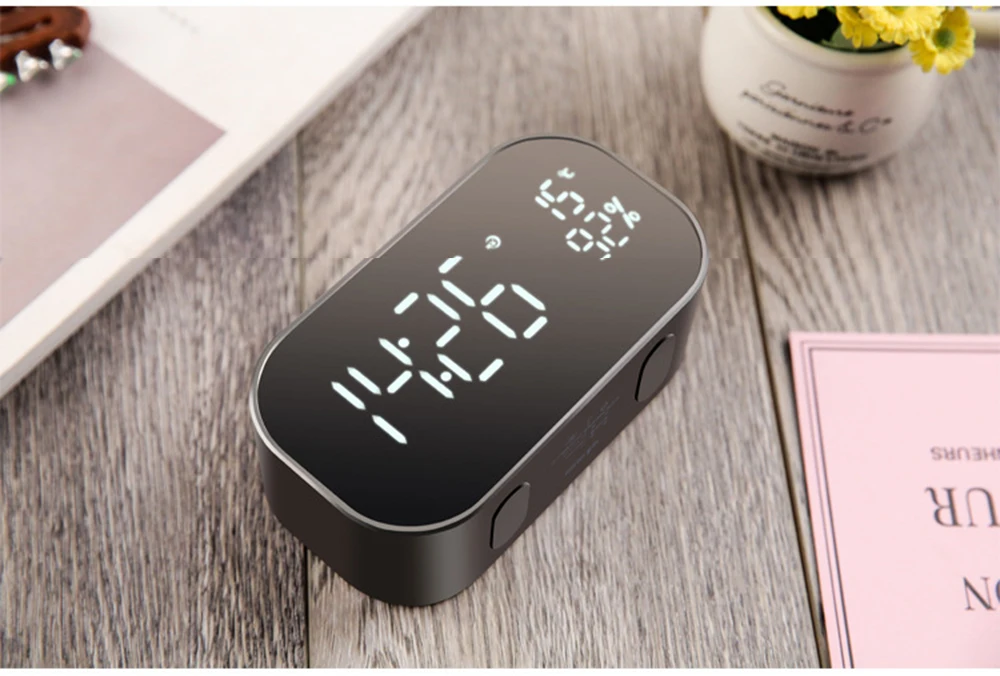 Digital Alarm Clock LED Alarm Clock FM Radio Wireless Bluetooth Speaker Support Aux TF Office Bedroom Home Snooze Display Time