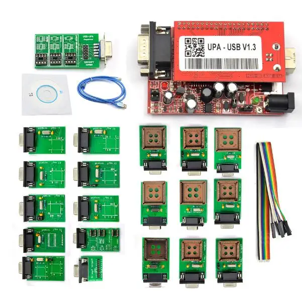 UPA USB программатор V1.3 для продажи UPA USB адаптер ECU чип тюнинга UPA-USB UPA USB 1,3 с полным адаптером - Цвет: upa full set 1