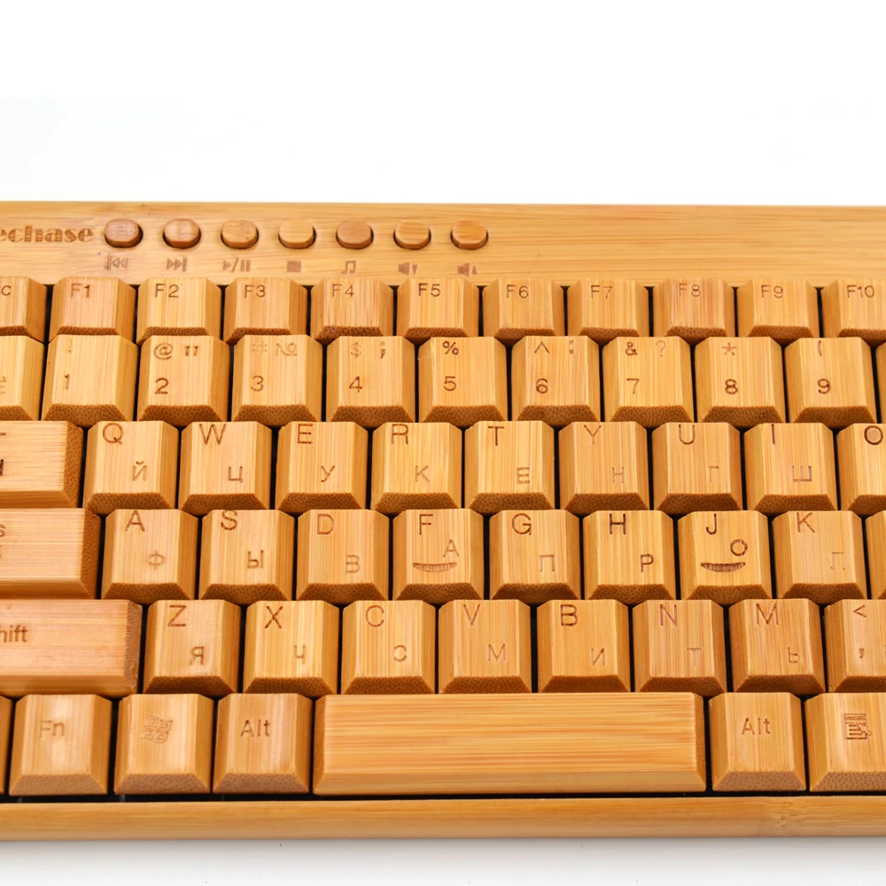 Techase бамбуковый дизайн Ruassian Версия Клавиатура Teclado E мышь Sem Fio деревянная клавиатура и мышь костюм русские буквы Klavye