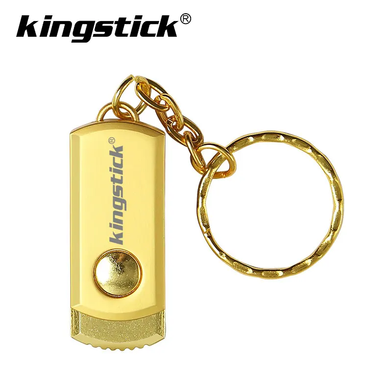 Новое поступление, металлический usb флеш-накопитель, 16 ГБ, флеш-накопитель, 8 ГБ, USB флешка, флешка, 32 ГБ, 64 ГБ, 128 ГБ, карта памяти с брелком, флешка - Цвет: golden