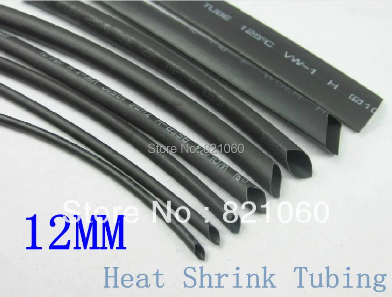 

5 метров * Черная термоусадочная трубка 12 мм изоляция внутреннего диаметра 12 мм термоусадочные трубки