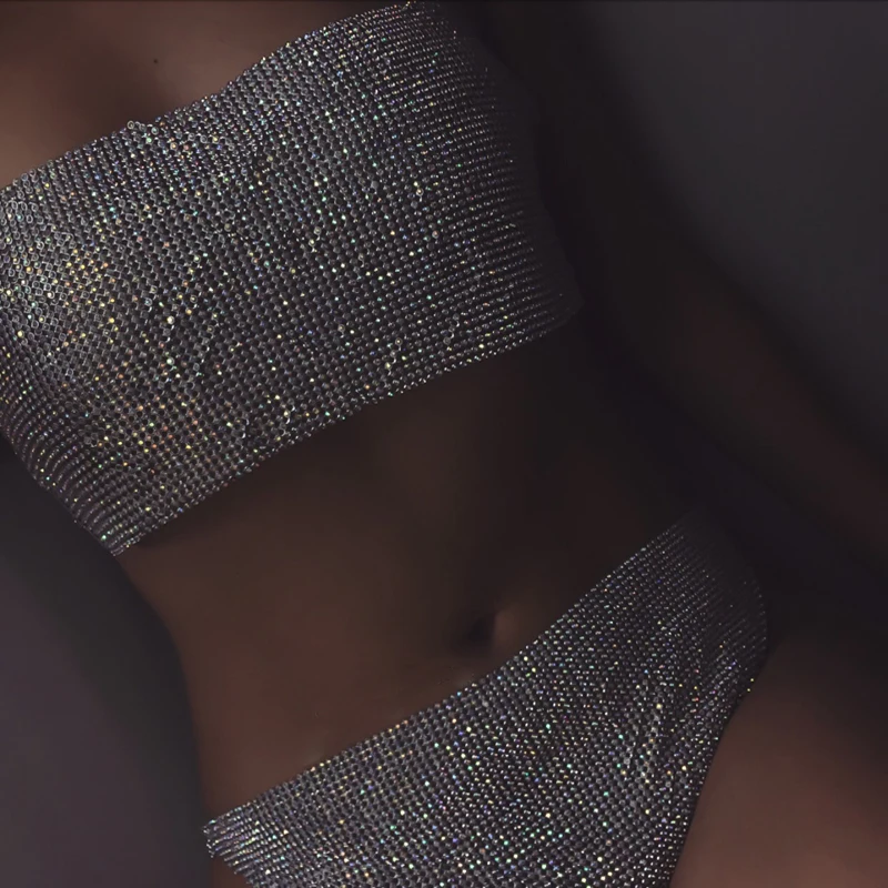 Женский укороченный топ с кристаллами GACVGA клубный Бюстье для вечеринок 2020 |