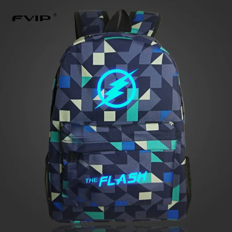 Лидер продаж Светящийся рюкзак DC Comics Hero Flash школьная сумка с принтом вспышки для