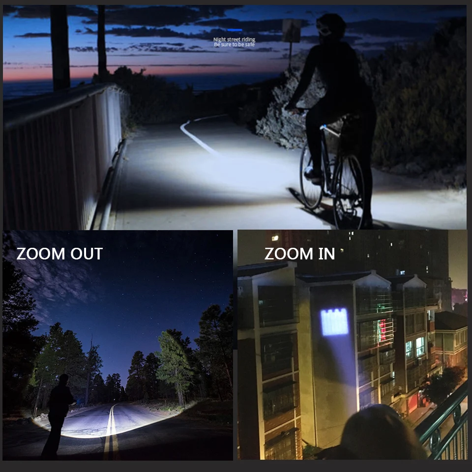 

White Yellow Emitting Color LED Flashlight U3 T6 Q5 Linterna Torch 4000 lumens 18650 Battery Outdoor Cycling Powerful Bike Light