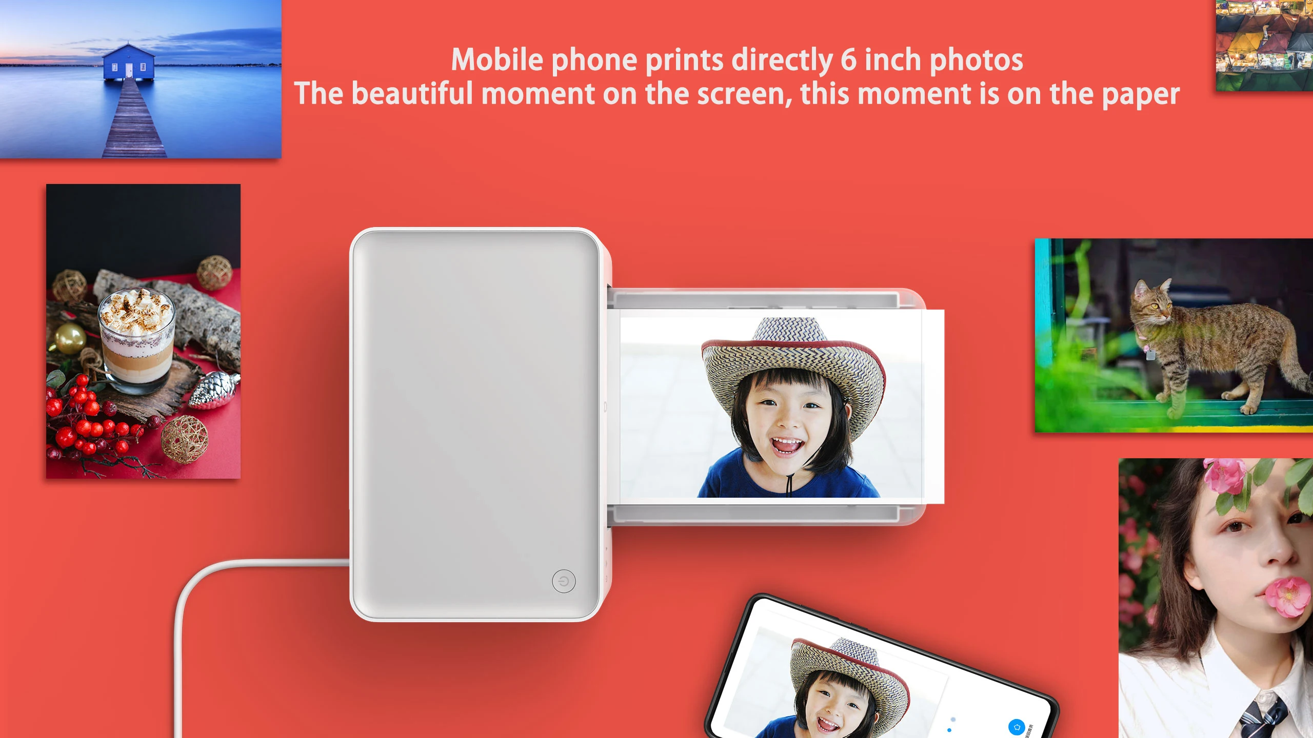 Xiaomi Mijia фотопринтер 6-дюймовый высокой четкости фото мобильный телефон готов к печати