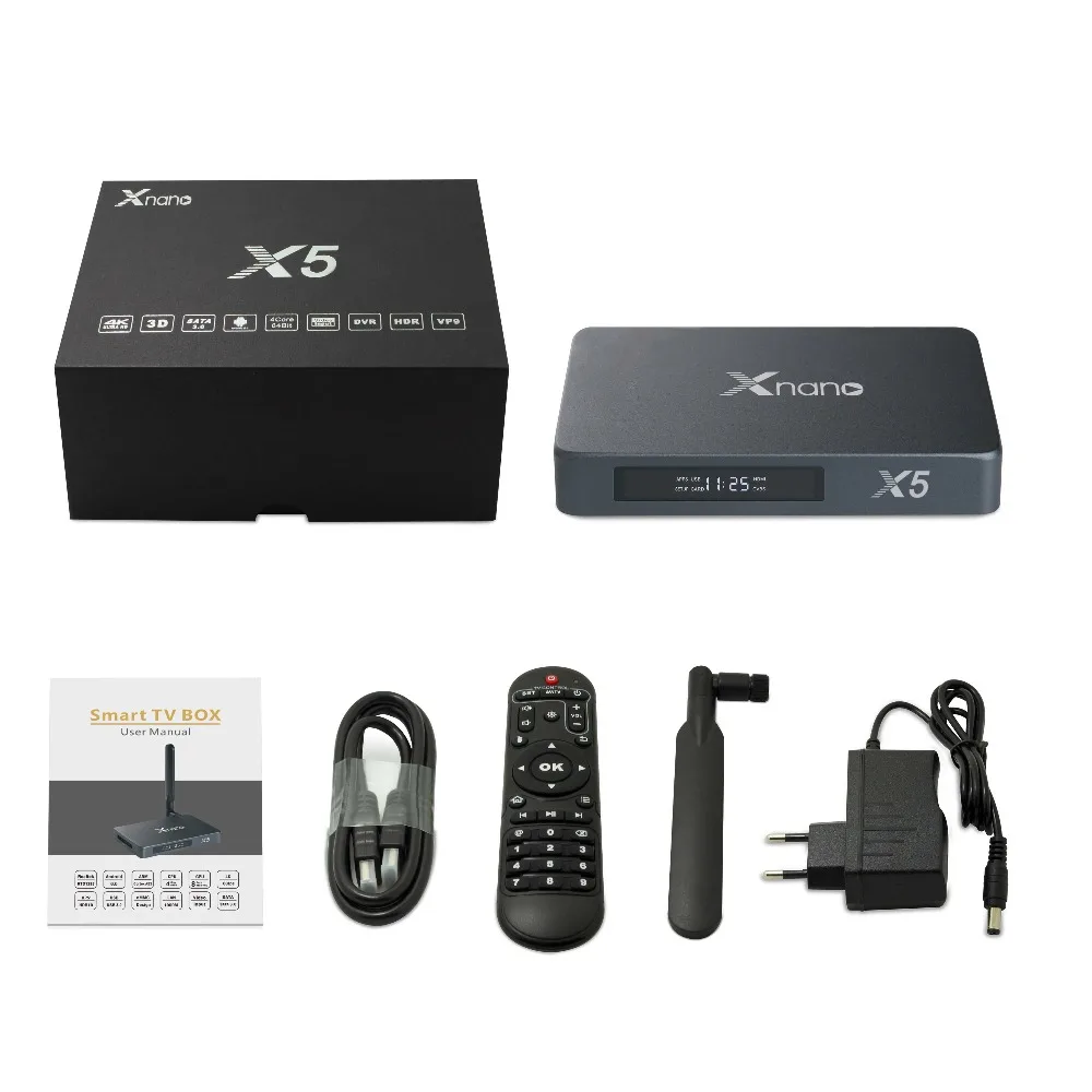 Xnano X5 Android 6,0 RTD1295 Smart tv Box DDR4 2 Гб 16 Гб поддерживает SATA 3,0, DVR, Dolby Digital, DTS Dual wifi телеприставка