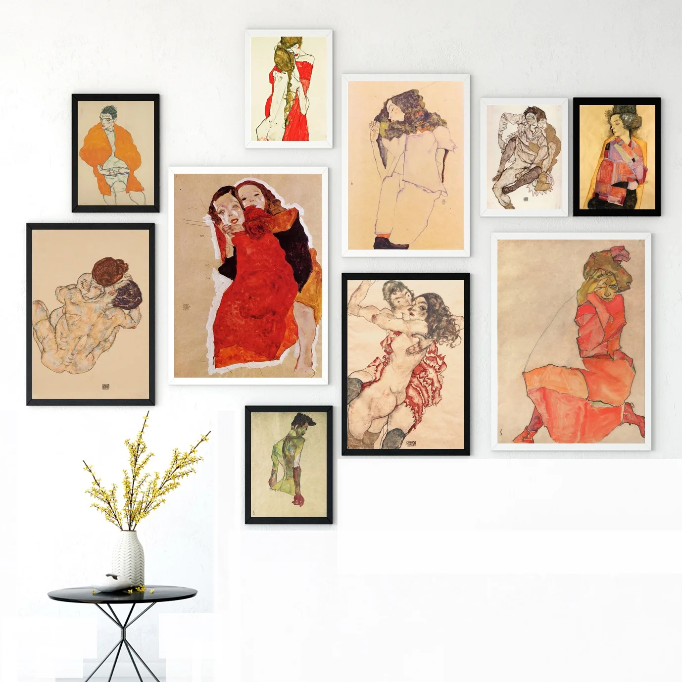 Эскиз на холсте с изображением тела настенный постер Egon Schiele для украшения